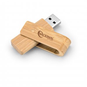 Pen Drive Em Bambu Com 16GB