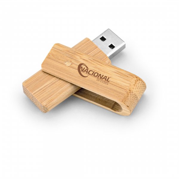 Pen Drive Em Bambu Com 16GB